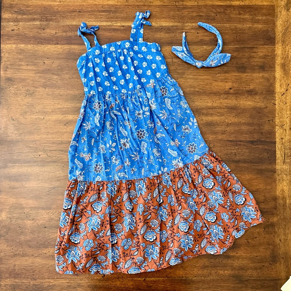 Janie and Jack Floral 3 Tiered Dress Size 5 VGUC